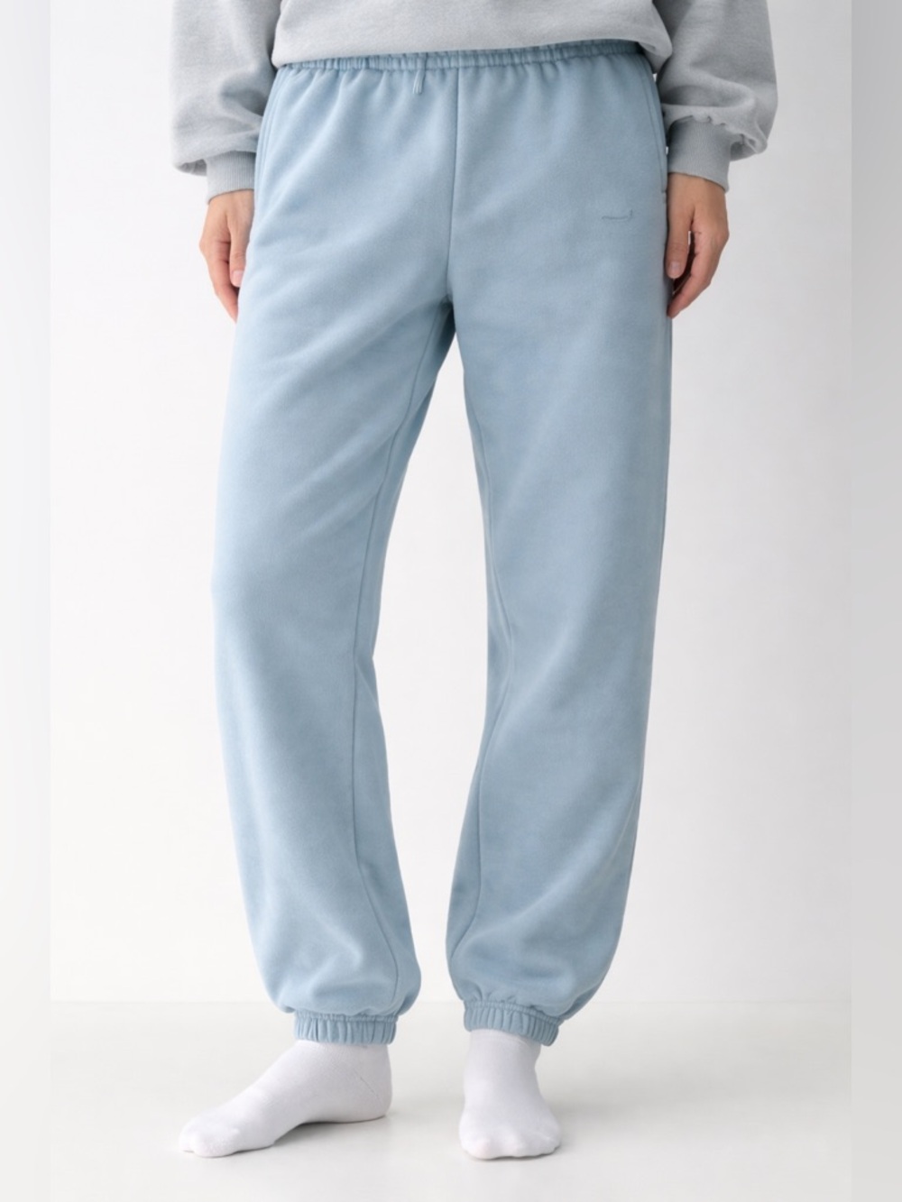 LazyPants Ultra-Soft Fleece Joggers Light Blue M Relaxed Fit Sweatpants NWOT